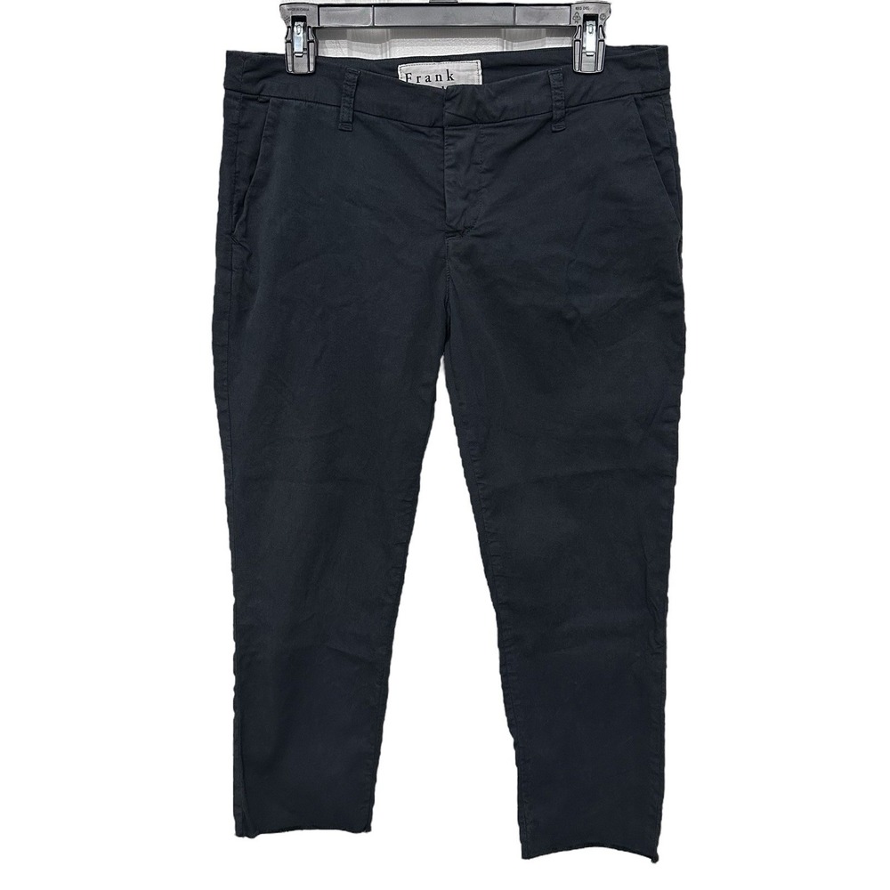 Frank & Eileen‎ Wicklow Italian Chino Twill Pant Washed Dark Gray Size 6 Raw Hem